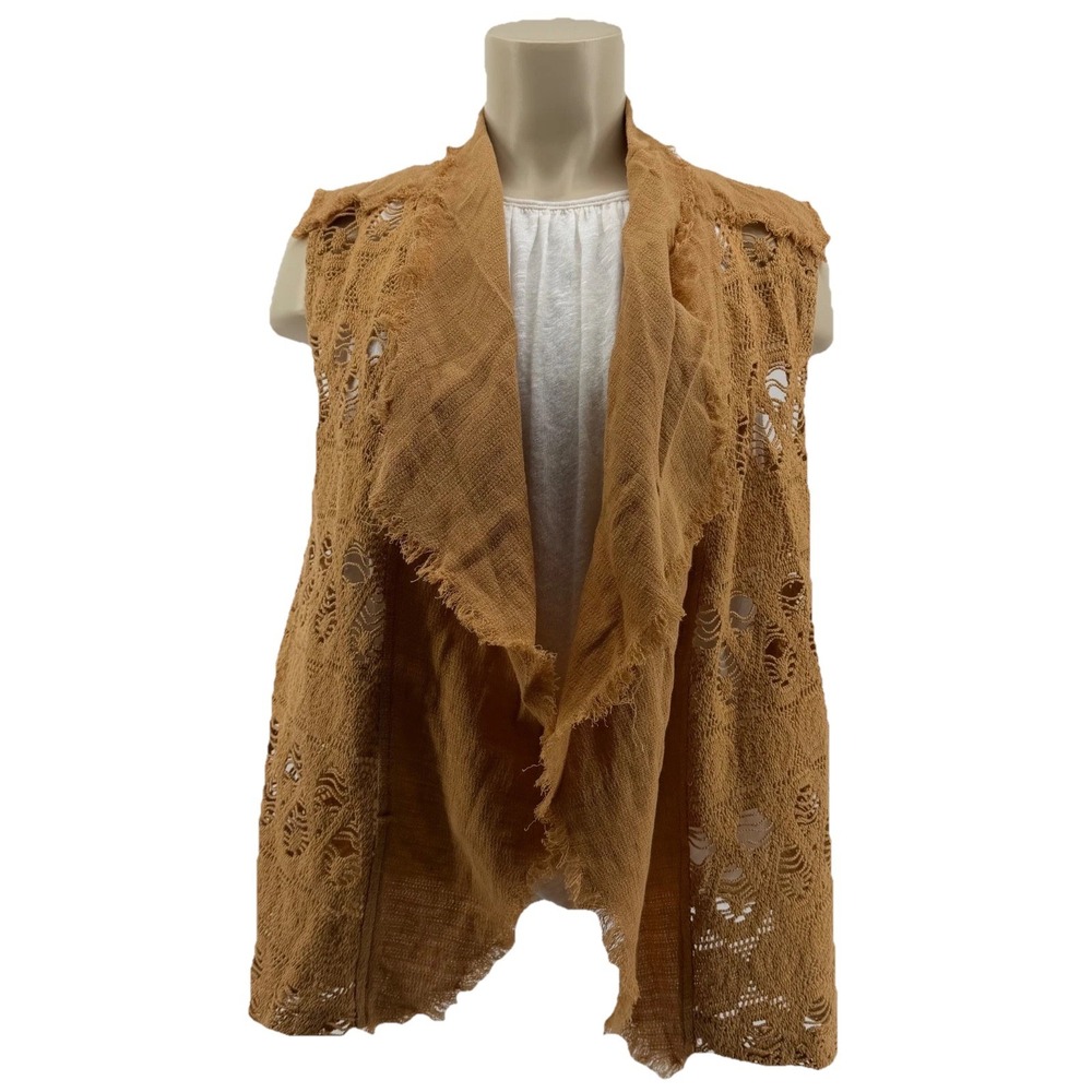 Moon River Crochet Vest Small Anthropologie Coastal Cowgirl Desert Wanderer